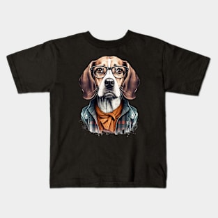 Hipster Beagle Kids T-Shirt